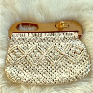 Vintage macrame clutch